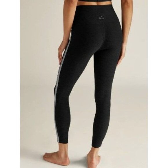 BEYOND YOGA SPACEDYE SHINE ON HIGH WAIST DARKEST NIGHT BLACK MIDI LEGGINGS M - Picture 6 of 9